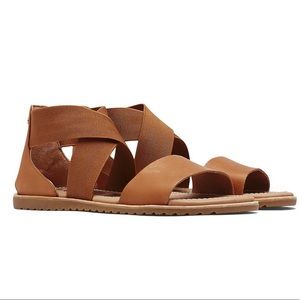 Sorel Camel Brown Ella Leather Sandal